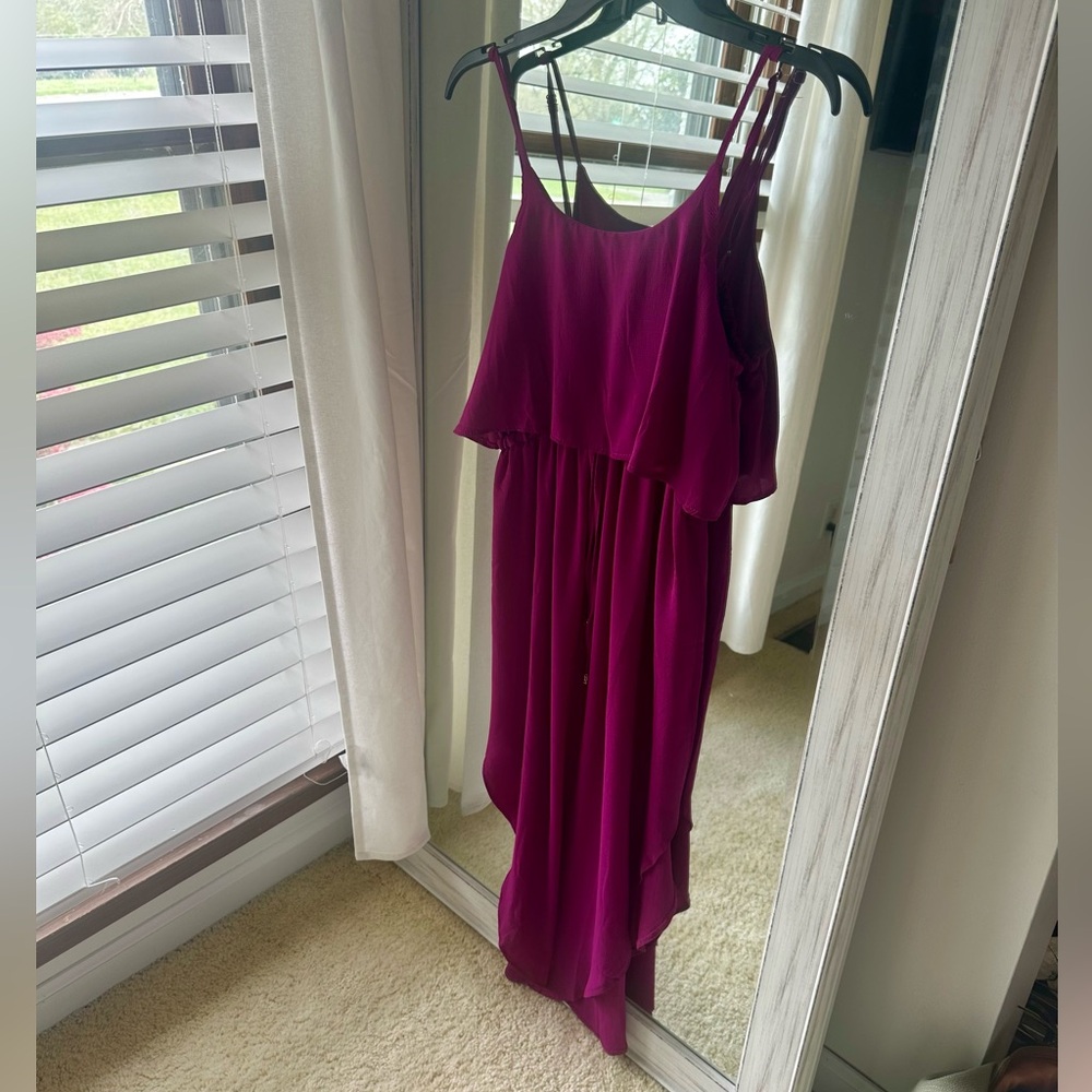 Elegant Magenta Sleeveless Sun Dress